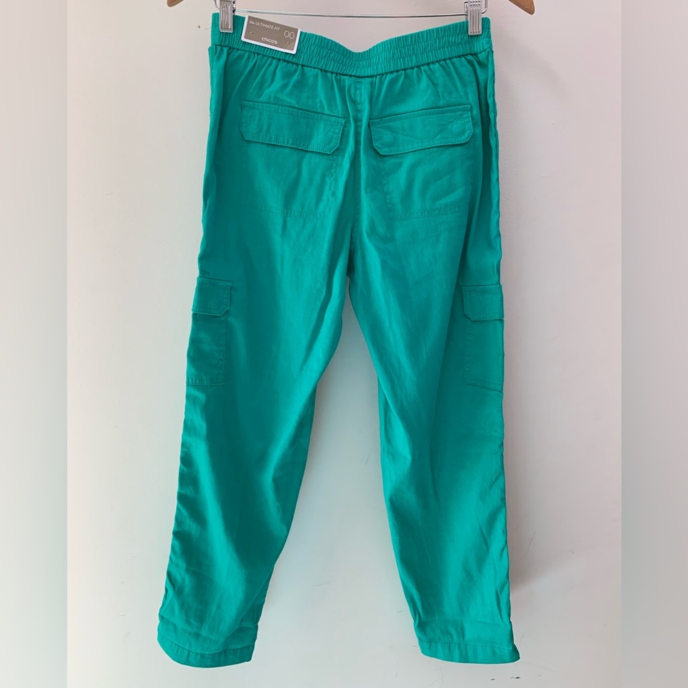 Chicos Cargo Crop Linen Pants